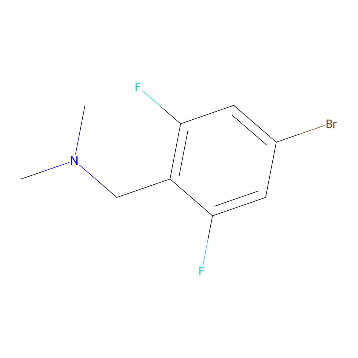 1-(4-bromo-2,6-difluorophenyl)-N,N-dimethylmethanamine molecular structure, CAS 1247006-25-2