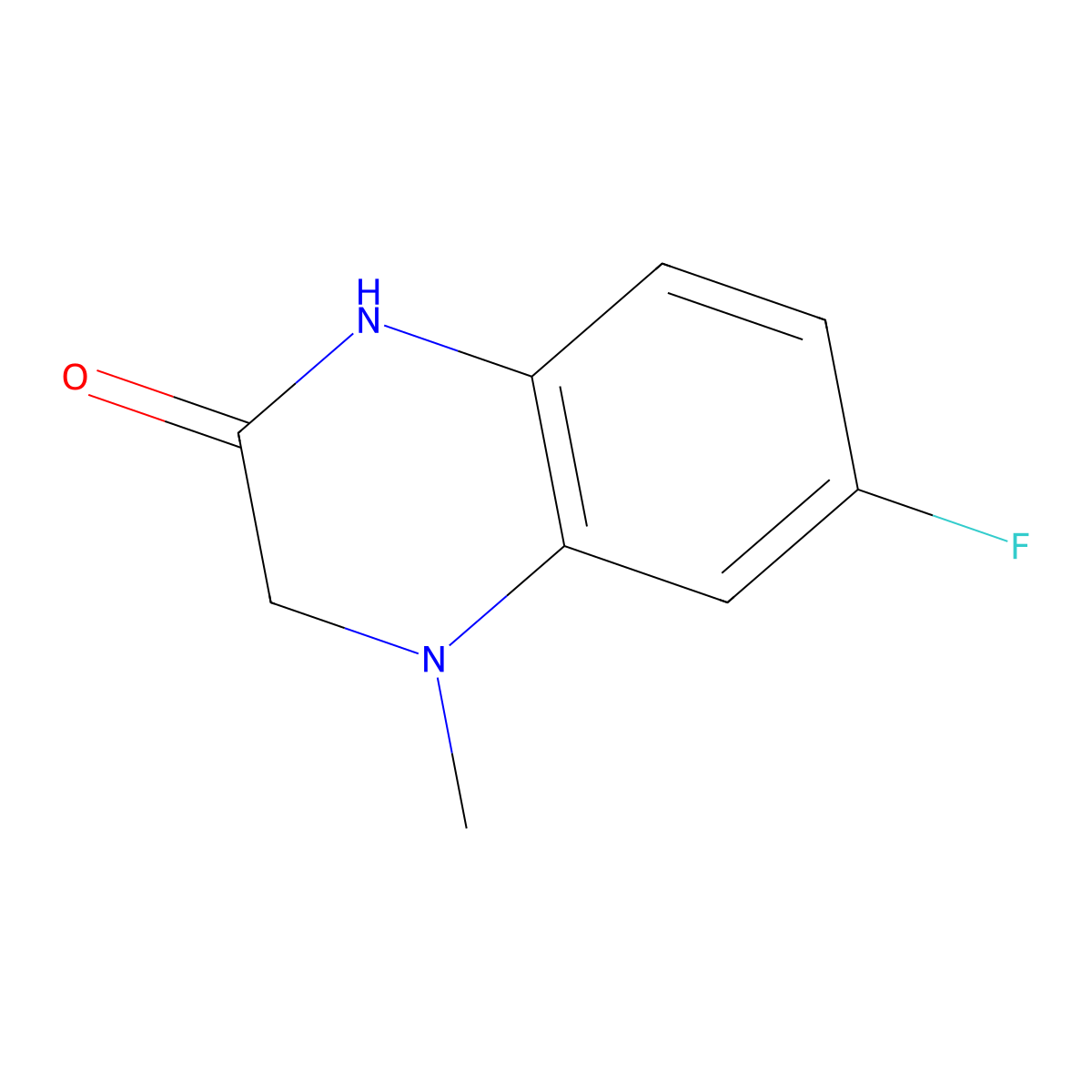 6-fluoro-4-methyl-3,4-dihydroquinoxalin-2(1H)-one molecular structure, CAS 1247021-99-3