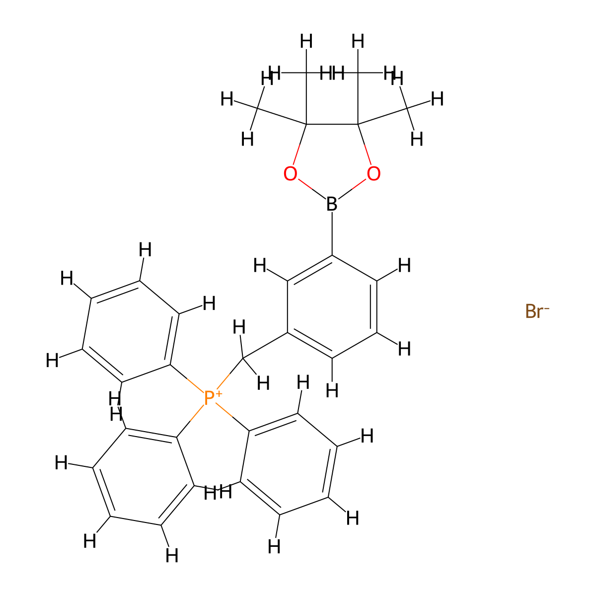 3-(4,4,5,5-Tetramethyl-1,3,2-dioxaboratophenyl)-methyl triphenylphosphonium bromide molecular structure, CAS 1247025-85-9