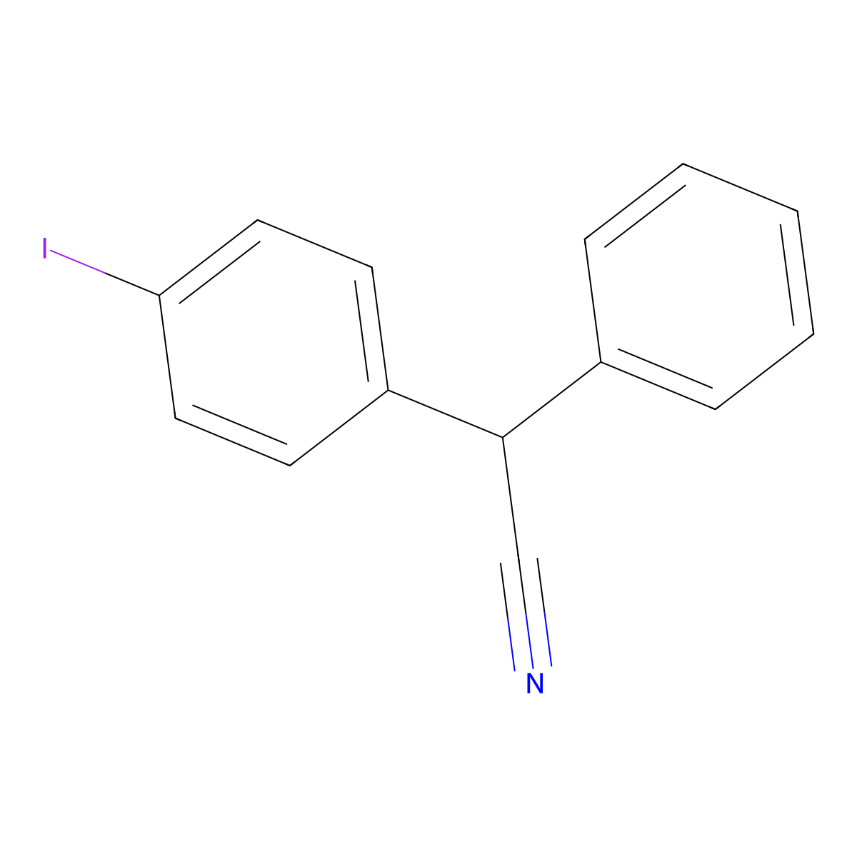 (4-Iodophenyl)(phenyl)acetonitrile molecular structure, CAS 1247026-31-8