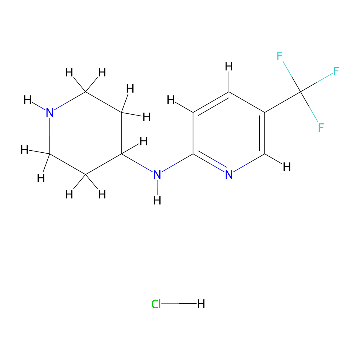 Piperidin-4-yl-(5-trifluoromethyl-pyridin-2-yl)-amine hydrochloride molecular structure, CAS 1247029-44-2