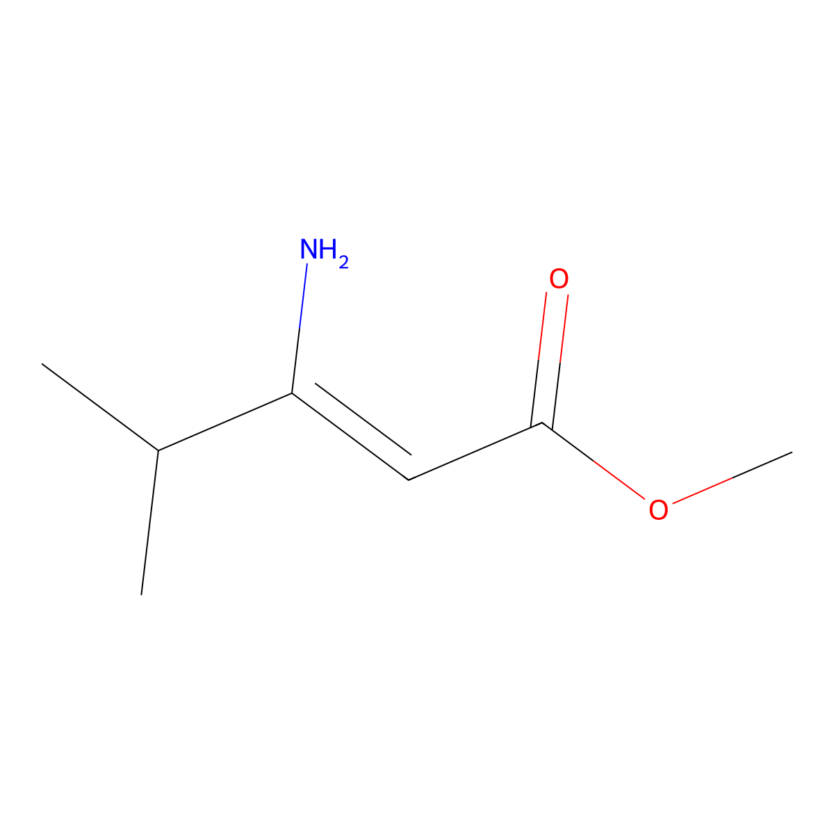 Methyl 3-amino-4-methylpent-2-enoate molecular structure, CAS 124703-77-1