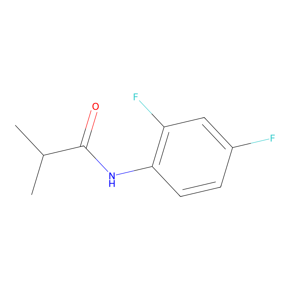 N-(2,4-difluorophenyl)-2-methylpropanamide molecular structure, CAS 124703-98-6