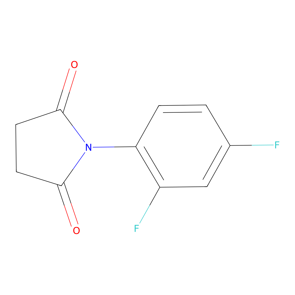 1-(2,4-Difluorophenyl)pyrrolidine-2,5-dione molecular structure, CAS 124704-70-7