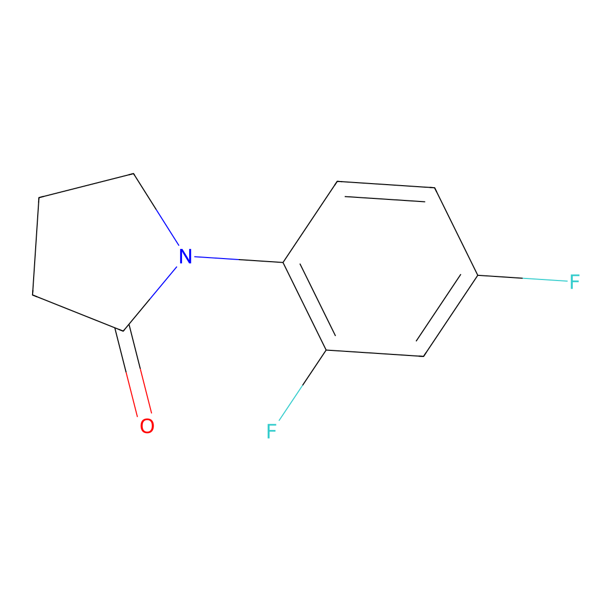 1-(2,4-Difluorophenyl)pyrrolidin-2-one molecular structure, CAS 124704-76-3