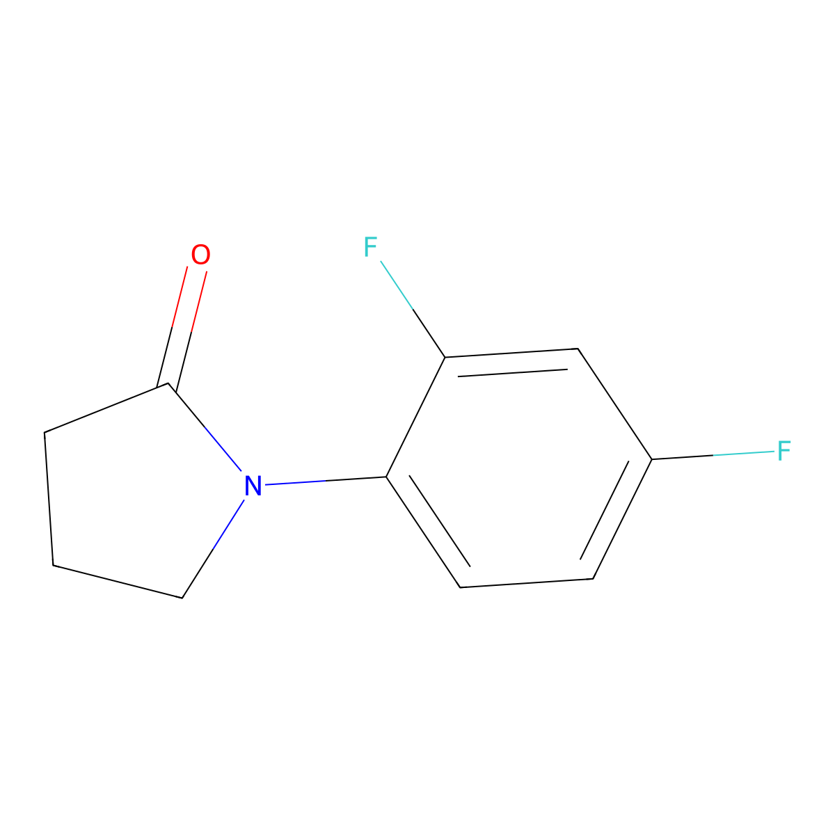 1-(2,4-Difluorophenyl)pyrrolidin-2-one molecular structure, CAS 124704-76-3