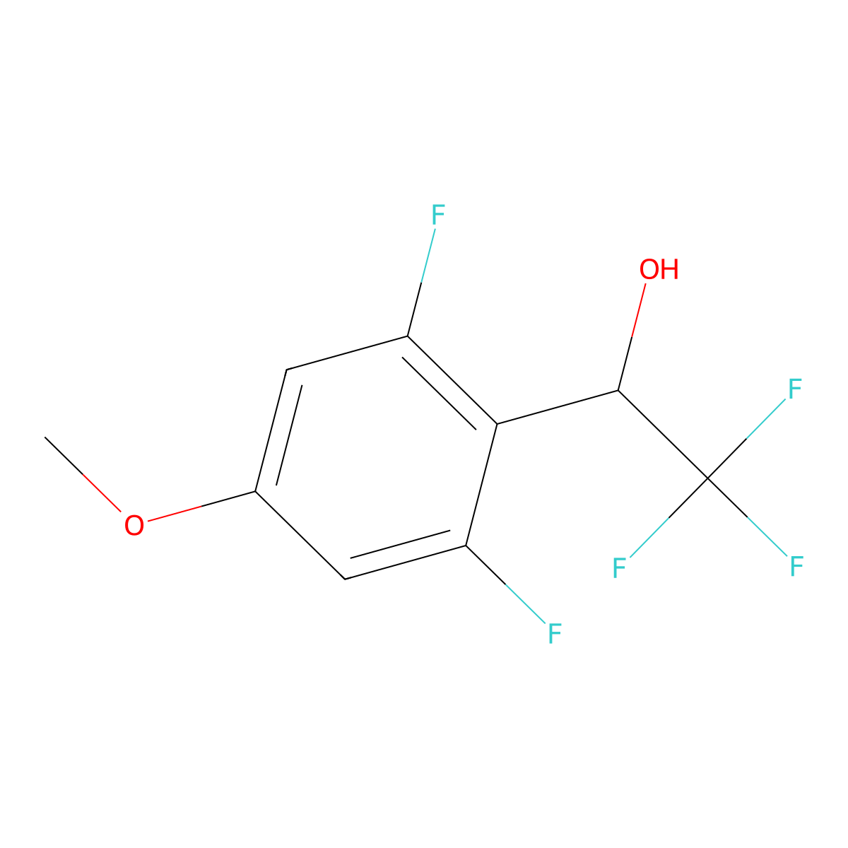 1-(2,6-Difluoro-4-methoxyphenyl)-2,2,2-trifluoroethan-1-ol molecular structure, CAS 1247043-88-4