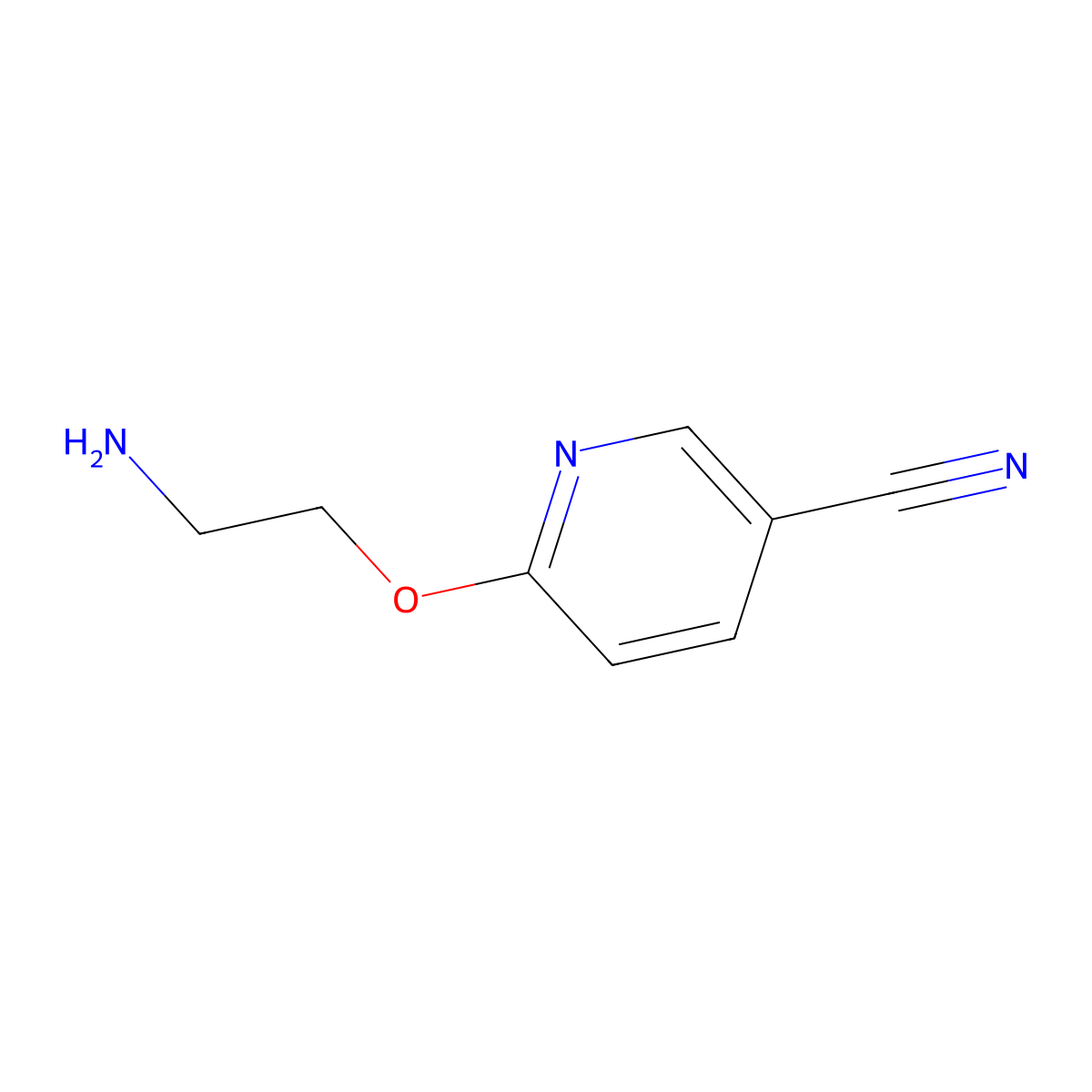 6-(2-Aminoethoxy)pyridine-3-carbonitrile molecular structure, CAS 1247044-67-2