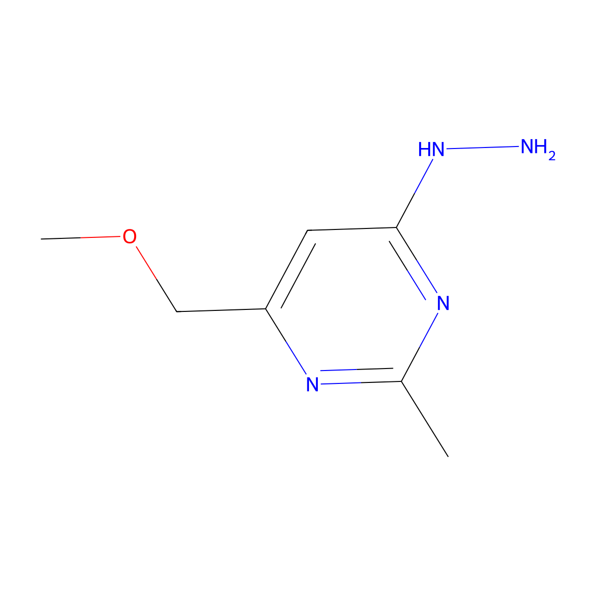 4-Hydrazinyl-6-(methoxymethyl)-2-methylpyrimidine molecular structure, CAS 1247047-70-6