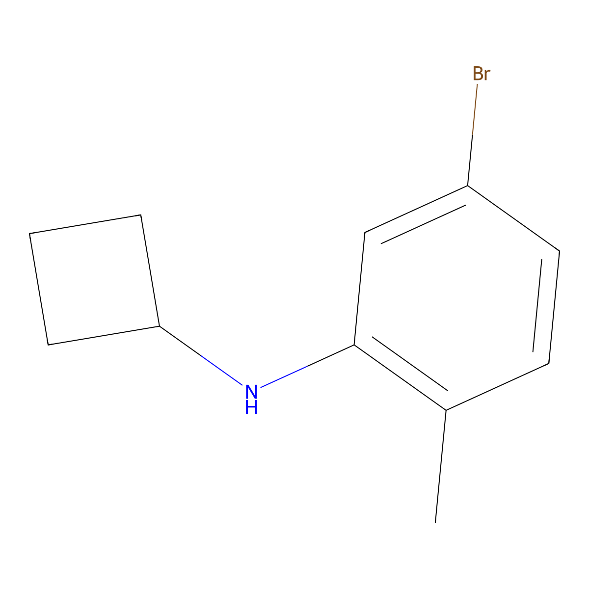 5-bromo-N-cyclobutyl-2-methylaniline molecular structure, CAS 1247047-82-0