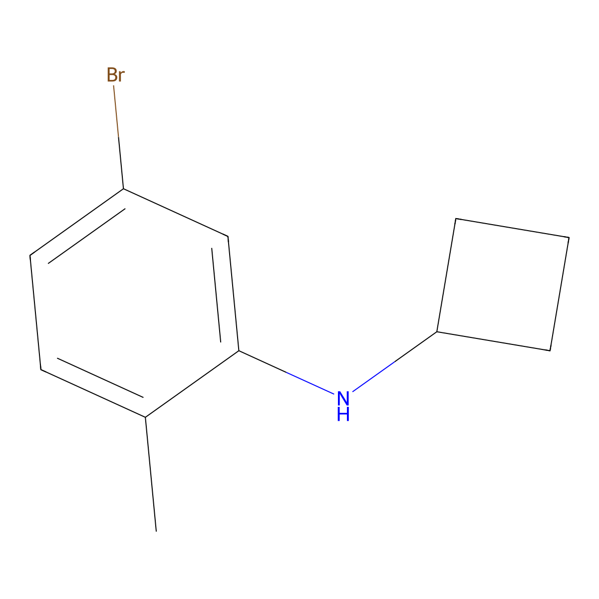 5-bromo-N-cyclobutyl-2-methylaniline molecular structure, CAS 1247047-82-0