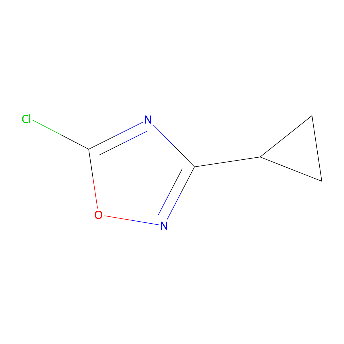 5-Chloro-3-cyclopropyl-1,2,4-oxadiazole molecular structure, CAS 1247049-92-8