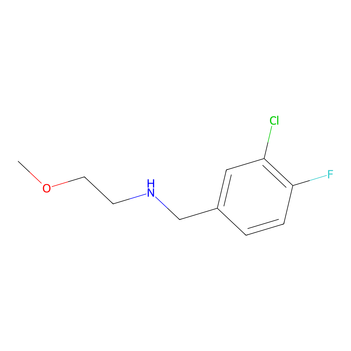 [(3-Chloro-4-fluorophenyl)methyl](2-methoxyethyl)amine molecular structure, CAS 1247051-30-4