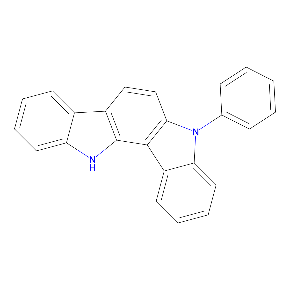 5-Phenyl-5,12-dihydroindolo[3,2-a]carbazole molecular structure, CAS 1247053-55-9