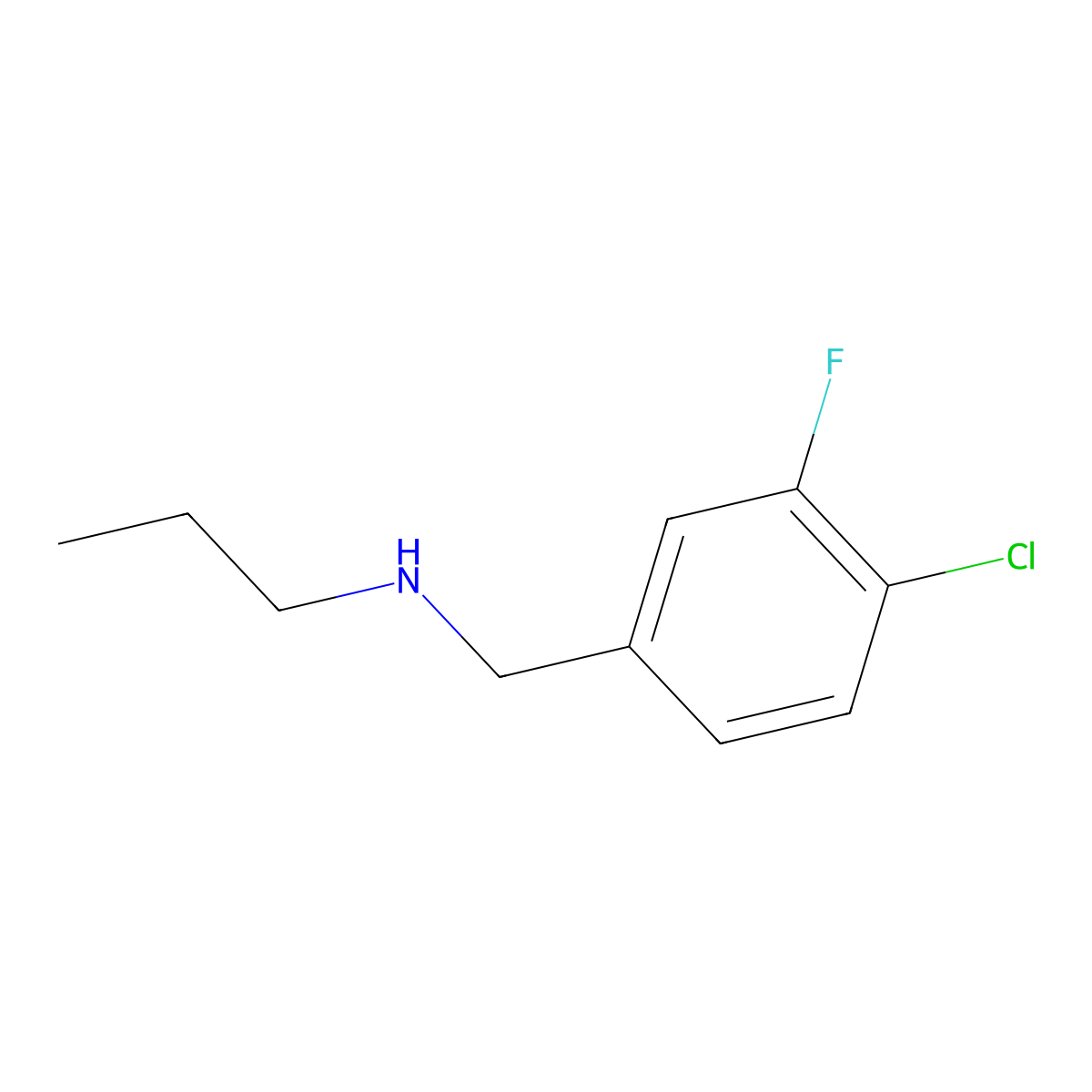 [(4-Chloro-3-fluorophenyl)methyl](propyl)amine molecular structure, CAS 1247054-92-7