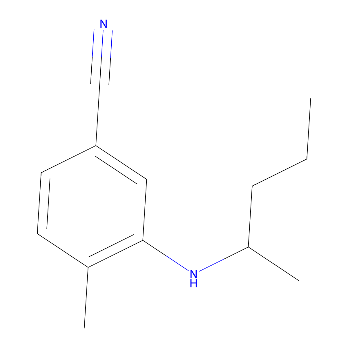4-Methyl-3-[(pentan-2-yl)amino]benzonitrile molecular structure, CAS 1247054-94-9