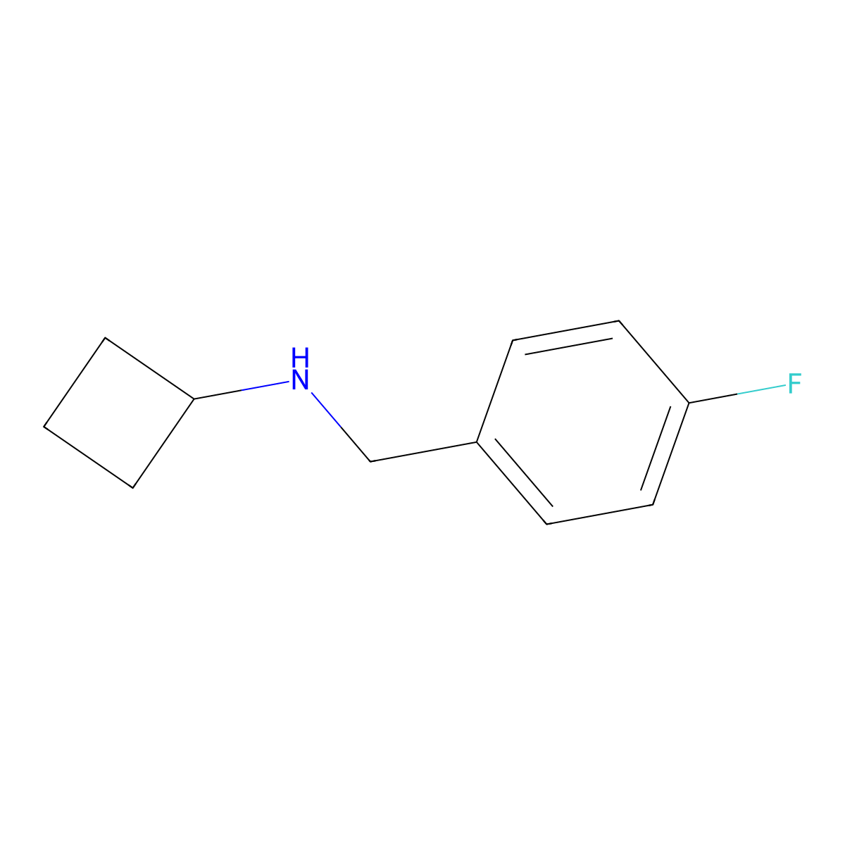 N-[(4-fluorophenyl)methyl]cyclobutanamine molecular structure, CAS 1247056-45-6