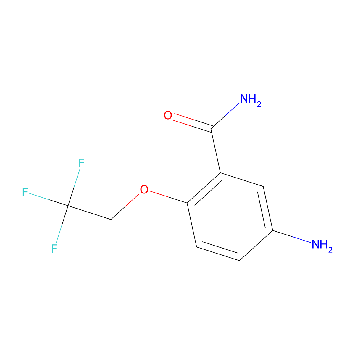 5-Amino-2-(2,2,2-trifluoroethoxy)benzamide molecular structure, CAS 1247057-55-1
