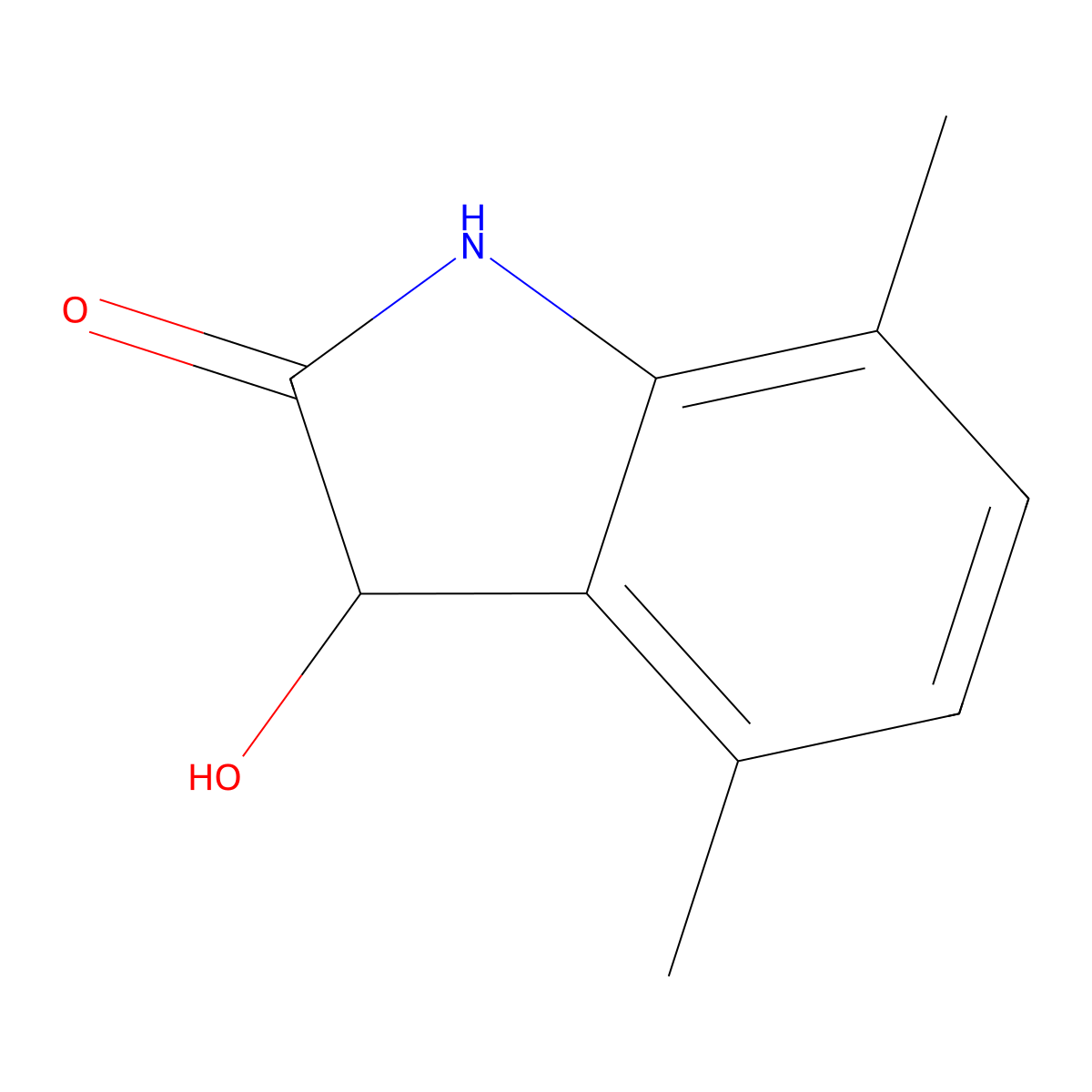 3-Hydroxy-4,7-dimethyl-2,3-dihydro-1H-indol-2-one molecular structure, CAS 1247059-29-5
