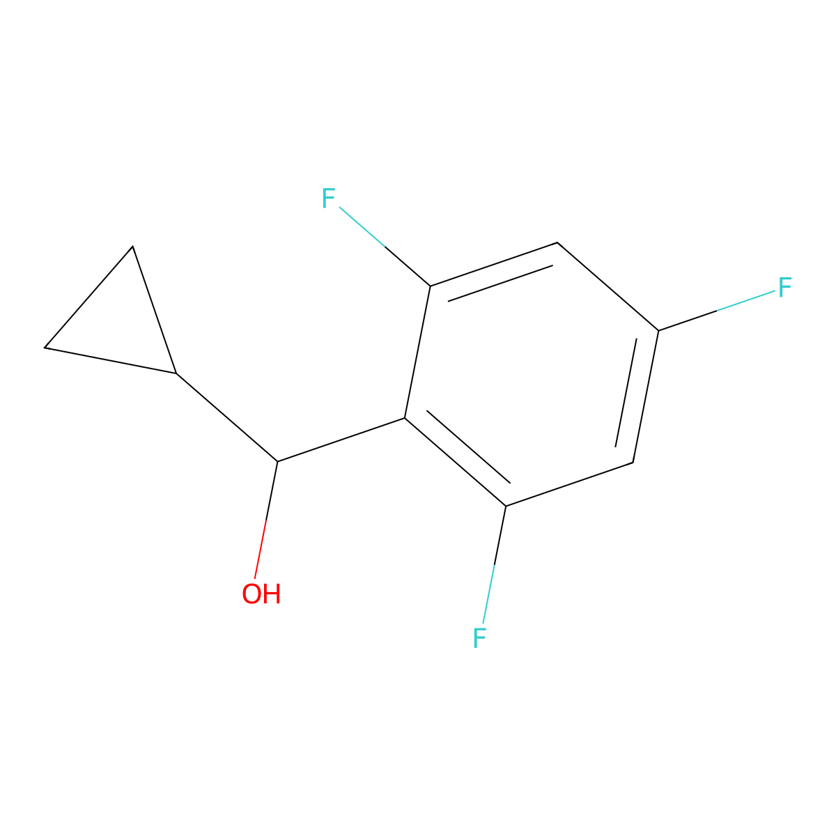 alpha-Cyclopropyl-2,4,6-trifluorobenZenemethanol molecular structure, CAS 1247059-83-1