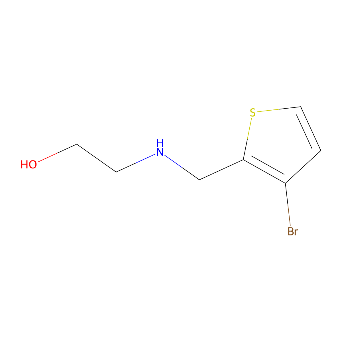 2-{[(3-Bromothiophen-2-yl)methyl]amino}ethan-1-ol molecular structure, CAS 1247060-04-3