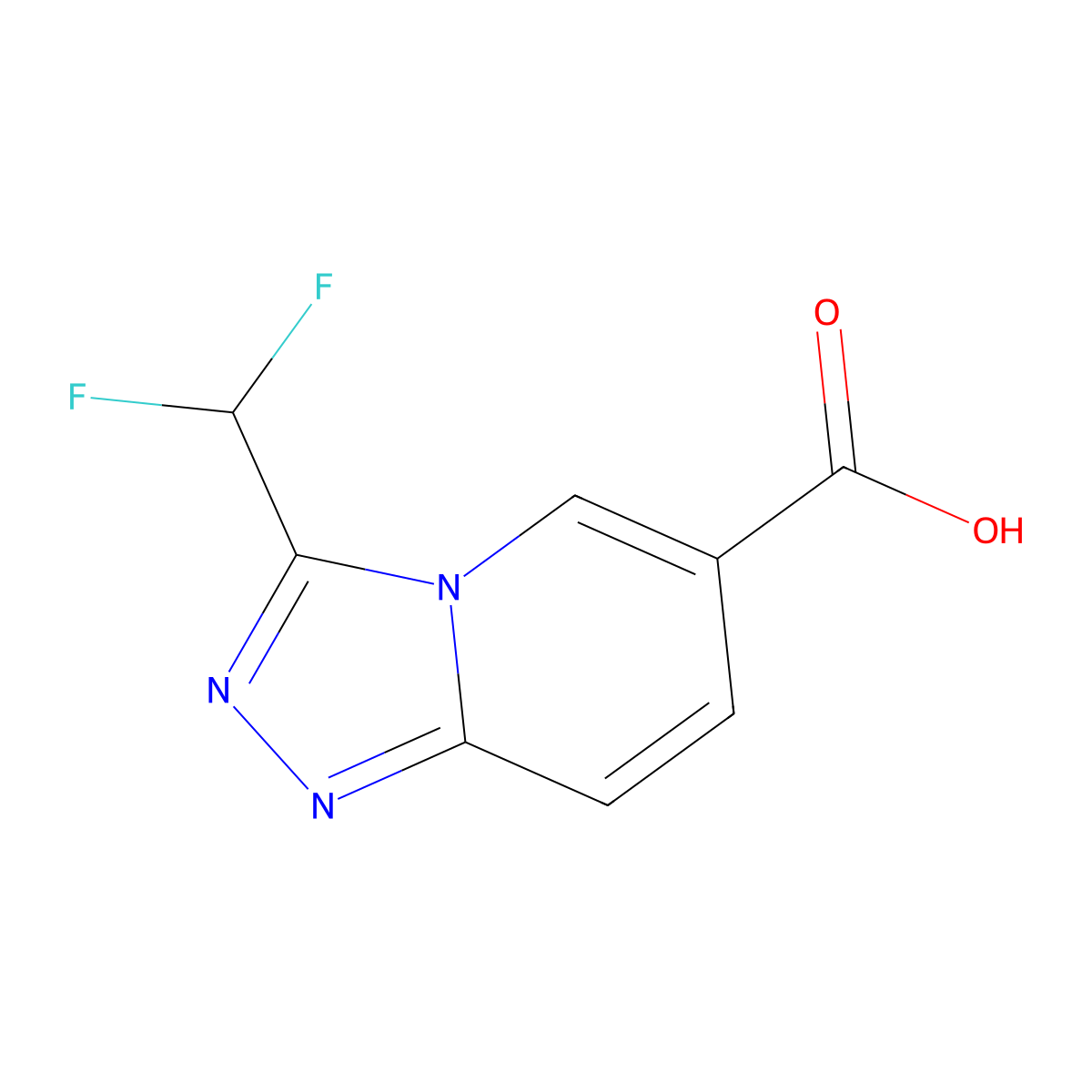 3-(Difluoromethyl)-(1,2,4)triazolo(4,3-a)pyridine-6-carboxylic acid molecular structure, CAS 1247060-64-5