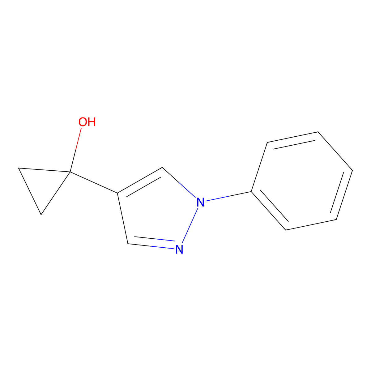 1-(1-Phenyl-1h-pyrazol-4-yl)cyclopropan-1-ol molecular structure, CAS 1247061-74-0