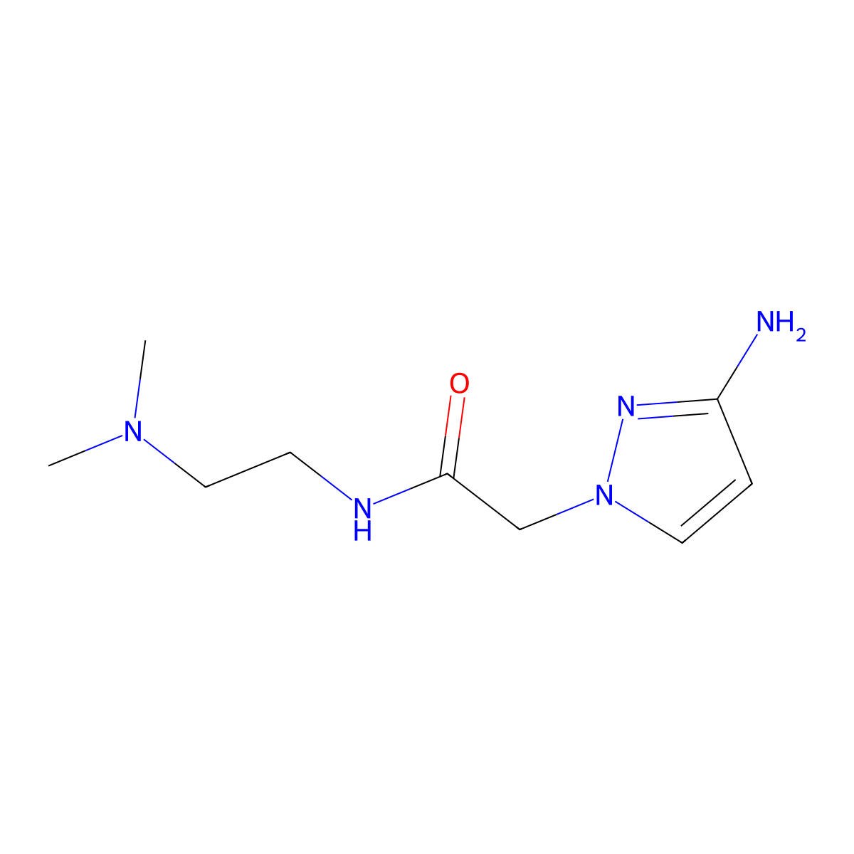 2-(3-amino-1H-pyrazol-1-yl)-N-[2-(dimethylamino)ethyl]acetamide molecular structure, CAS 1247062-04-9