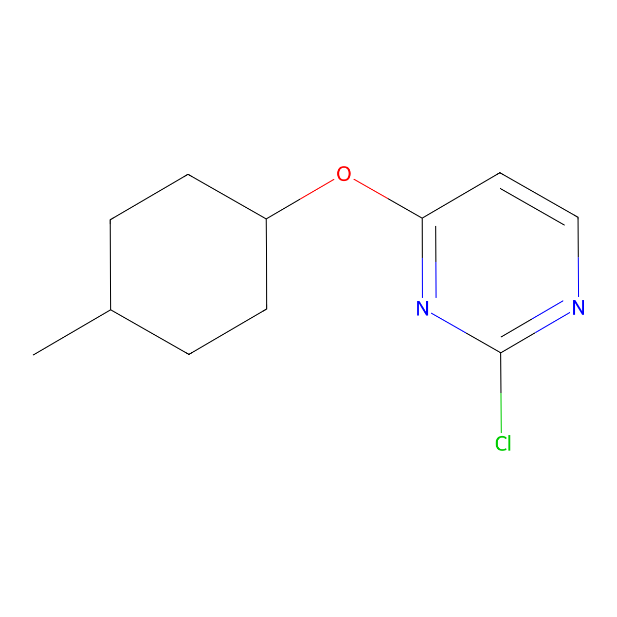 2-Chloro-4-((4-methylcyclohexyl)oxy)pyrimidine molecular structure, CAS 1247062-82-3