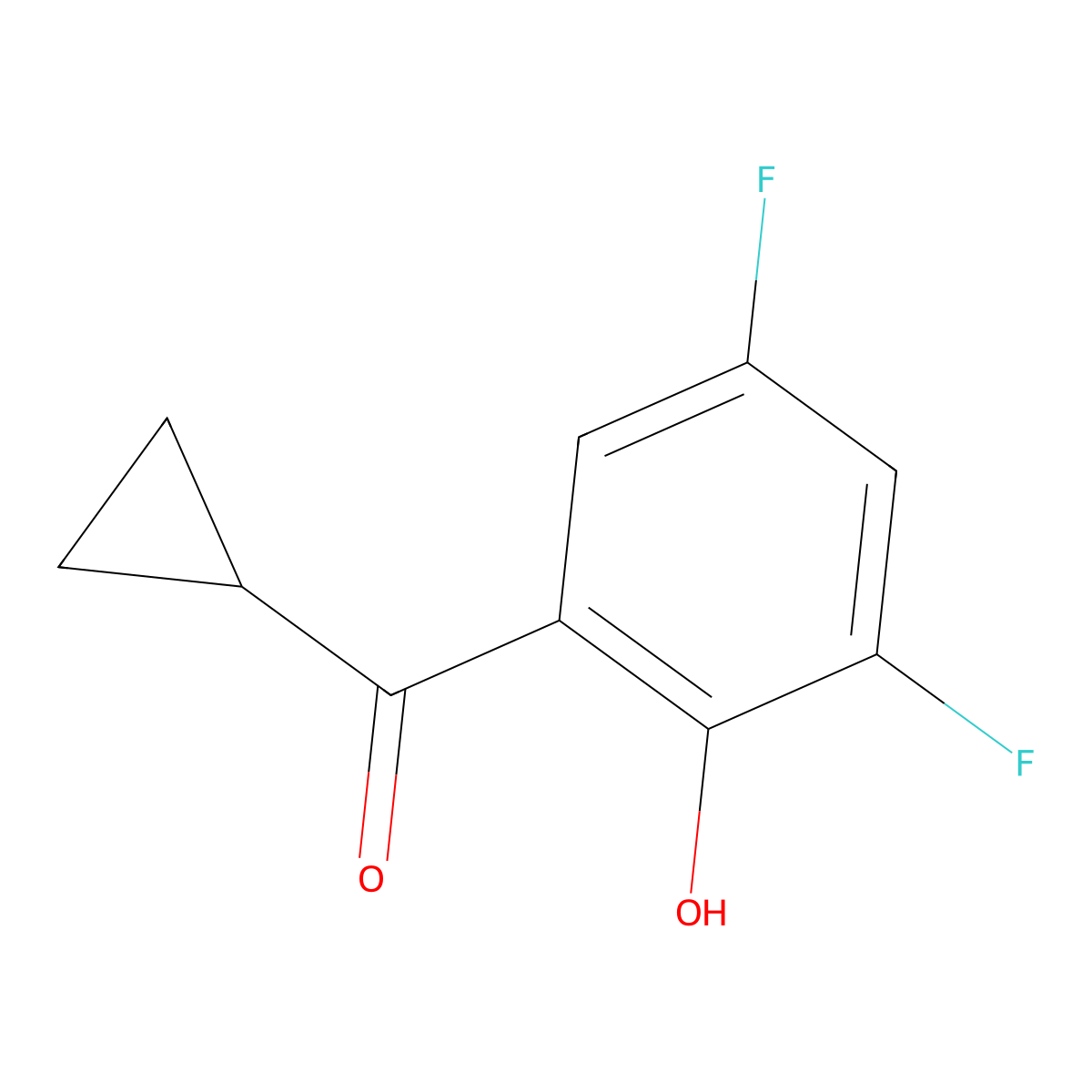2-Cyclopropanecarbonyl-4,6-difluorophenol molecular structure, CAS 1247067-62-4