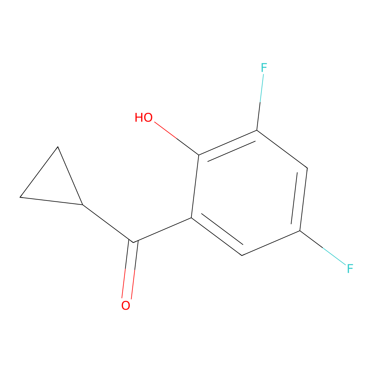 2-Cyclopropanecarbonyl-4,6-difluorophenol molecular structure, CAS 1247067-62-4