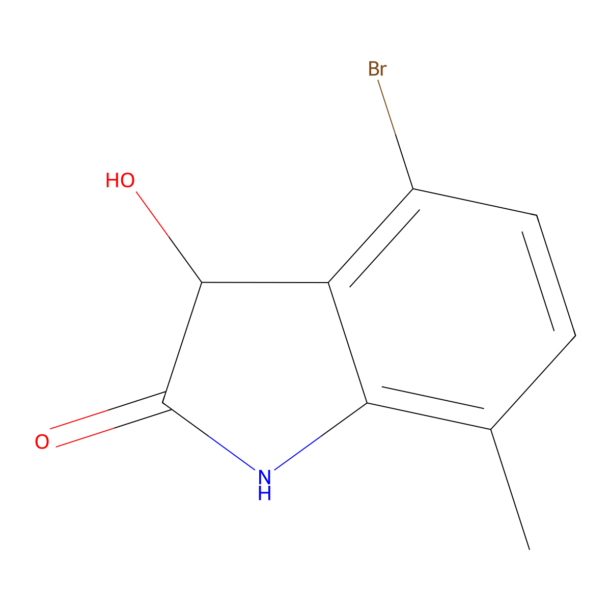 4-Bromo-3-hydroxy-7-methyl-2,3-dihydro-1H-indol-2-one molecular structure, CAS 1247067-96-4