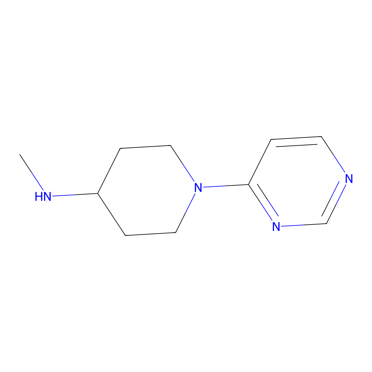 N-methyl-1-(pyrimidin-4-yl)piperidin-4-amine molecular structure, CAS 1247069-69-7