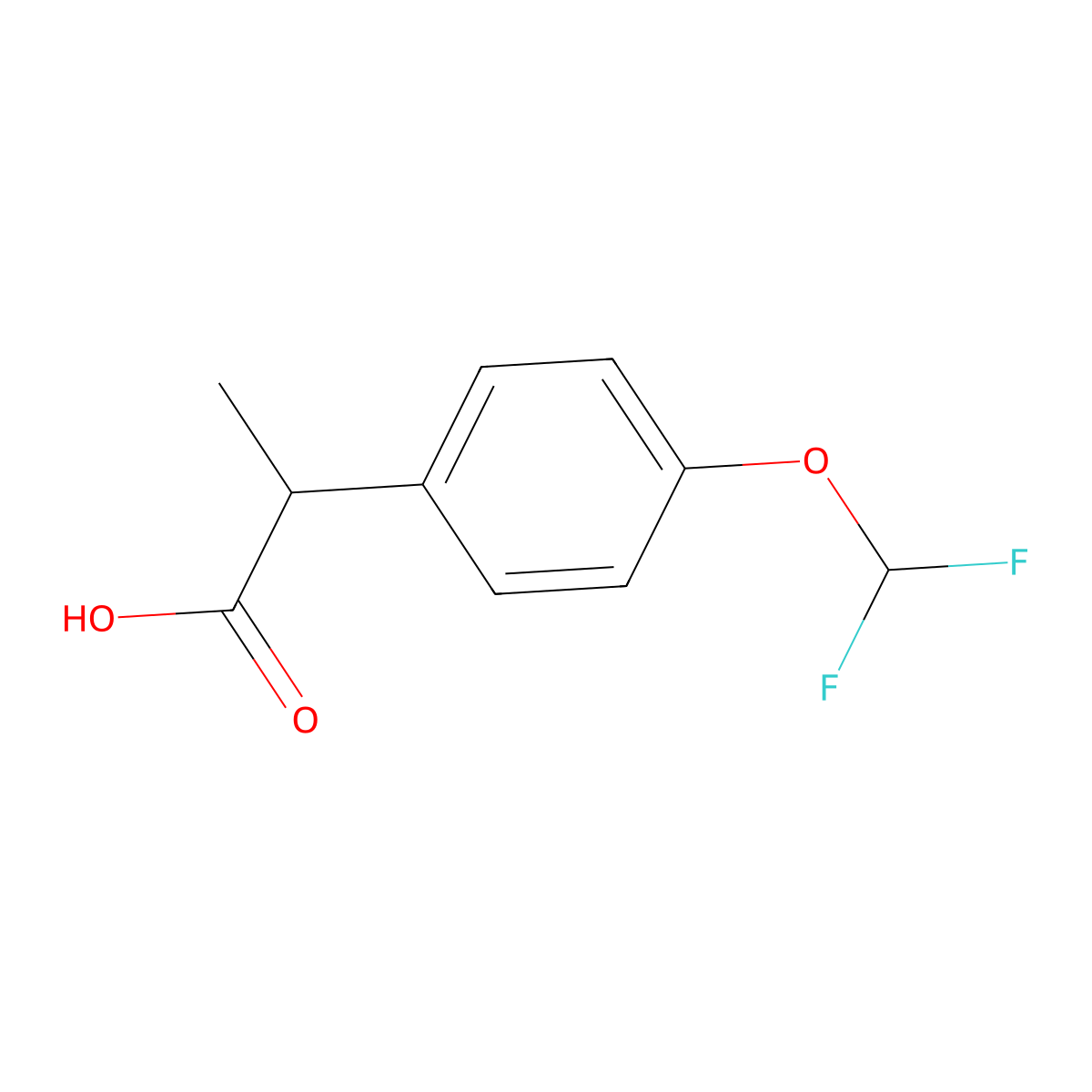 2-[4-(Difluoromethoxy)phenyl]propanoic acid molecular structure, CAS 1247073-09-1