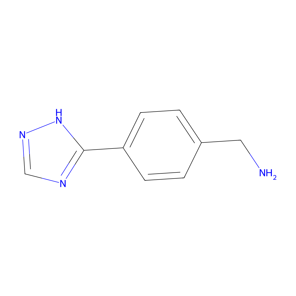 (4-(1h-1,2,4-Triazol-3-yl)phenyl)methanamine molecular structure, CAS 1247074-30-1