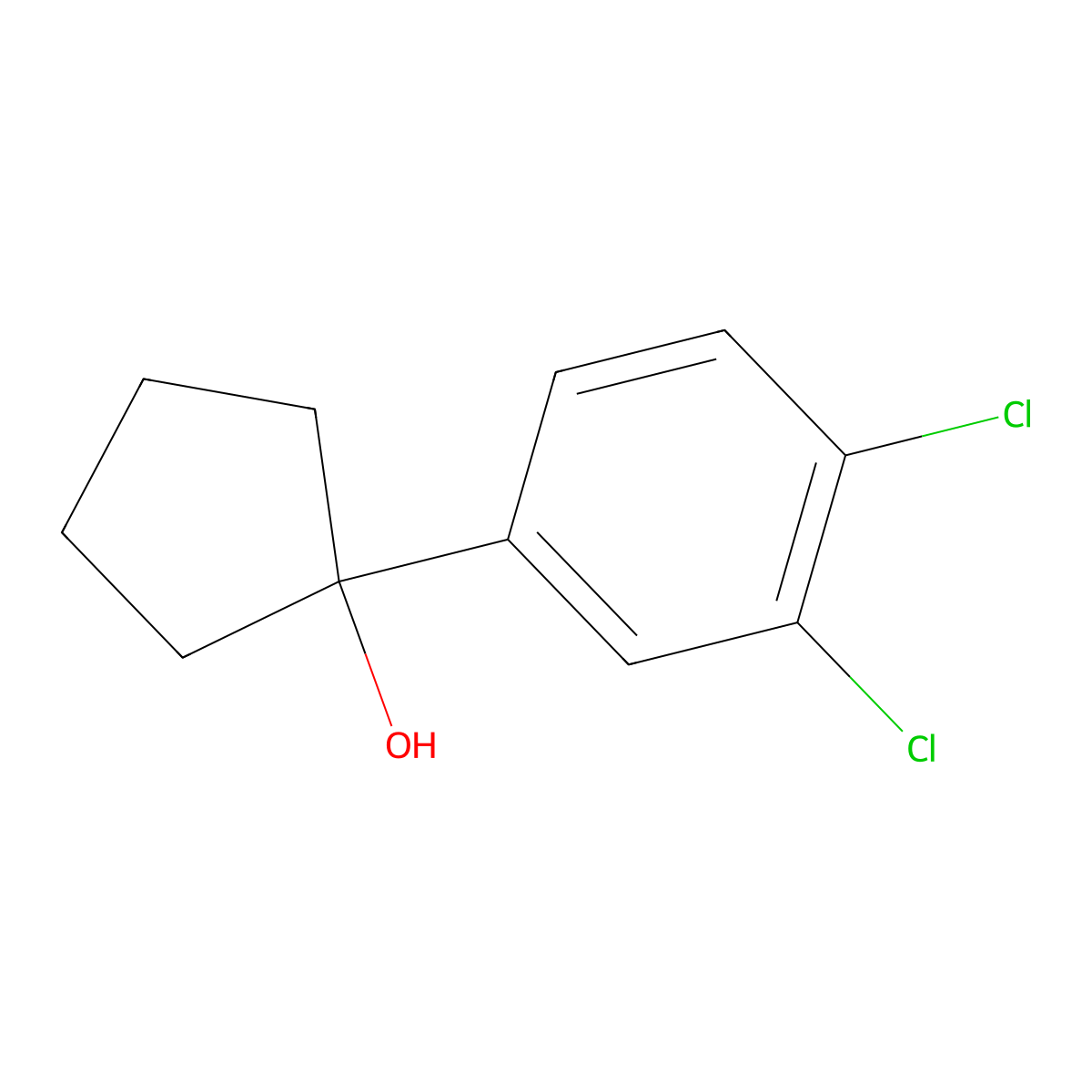 1-(3,4-Dichlorophenyl)cyclopentanol molecular structure, CAS 1247078-22-3