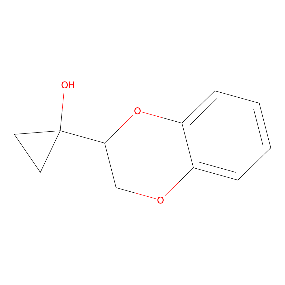 1-(2,3-Dihydro-1,4-benzodioxin-2-yl)cyclopropan-1-ol molecular structure, CAS 1247078-98-3