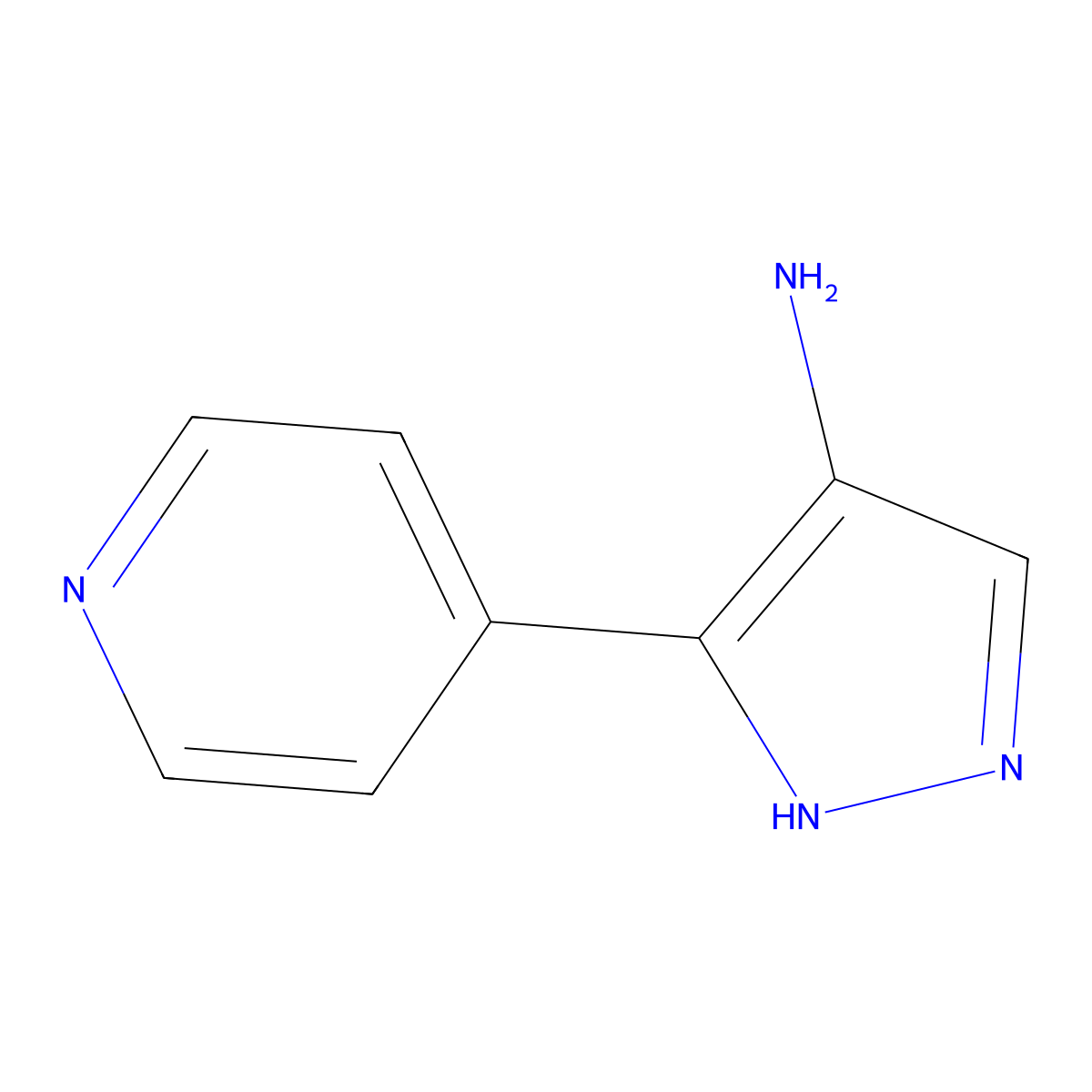 5-(pyridin-4-yl)-1H-pyrazol-4-amine molecular structure, CAS 1247079-27-1