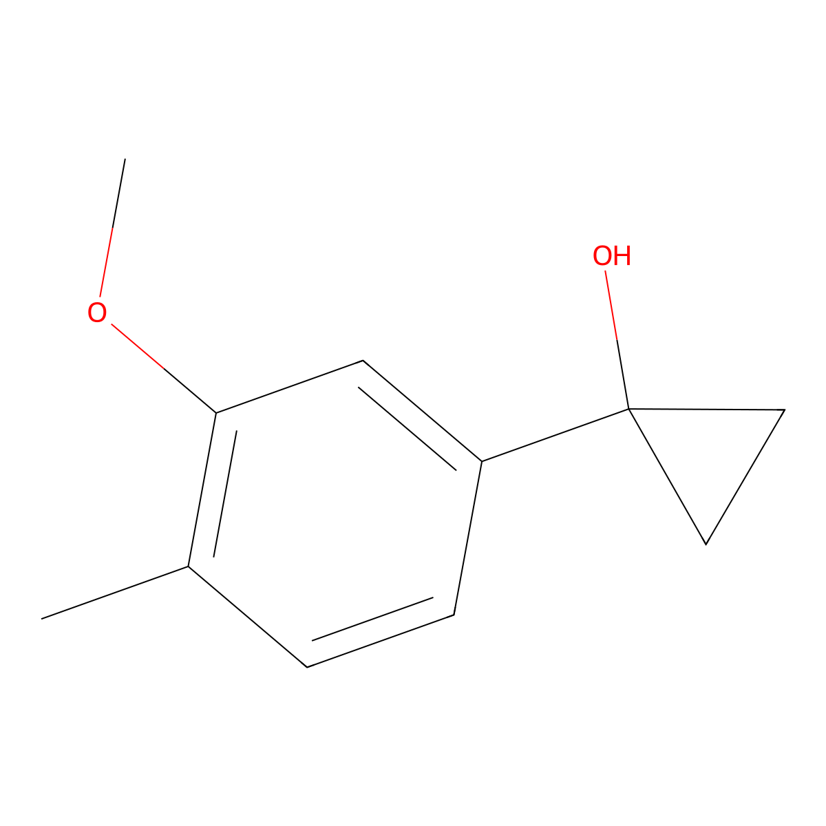 1-(3-Methoxy-4-methylphenyl)cyclopropan-1-ol molecular structure, CAS 1247082-50-3