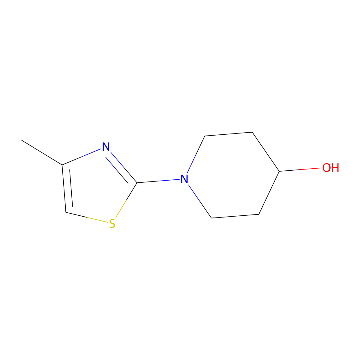 1-(4-Methyl-1,3-thiazol-2-yl)piperidin-4-ol molecular structure, CAS 1247082-59-2