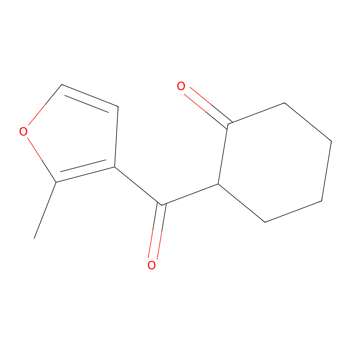 2-(2-Methylfuran-3-carbonyl)cyclohexan-1-one molecular structure, CAS 1247083-61-9