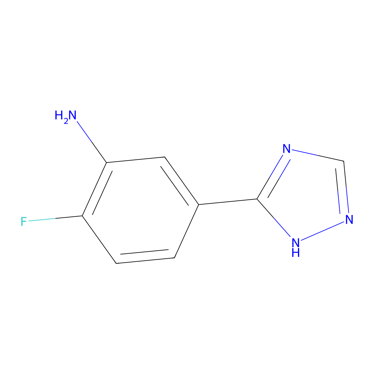 2-fluoro-5-(1H-1,2,4-triazol-3-yl)aniline molecular structure, CAS 1247084-34-9