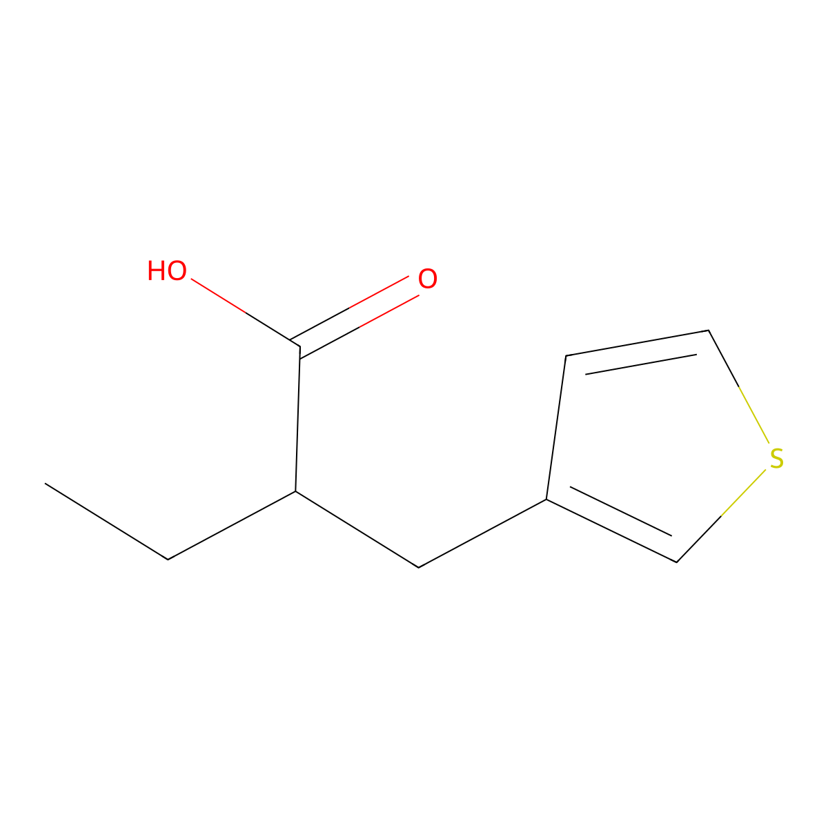 2-(Thiophen-3-ylmethyl)butanoic acid molecular structure, CAS 1247084-44-1