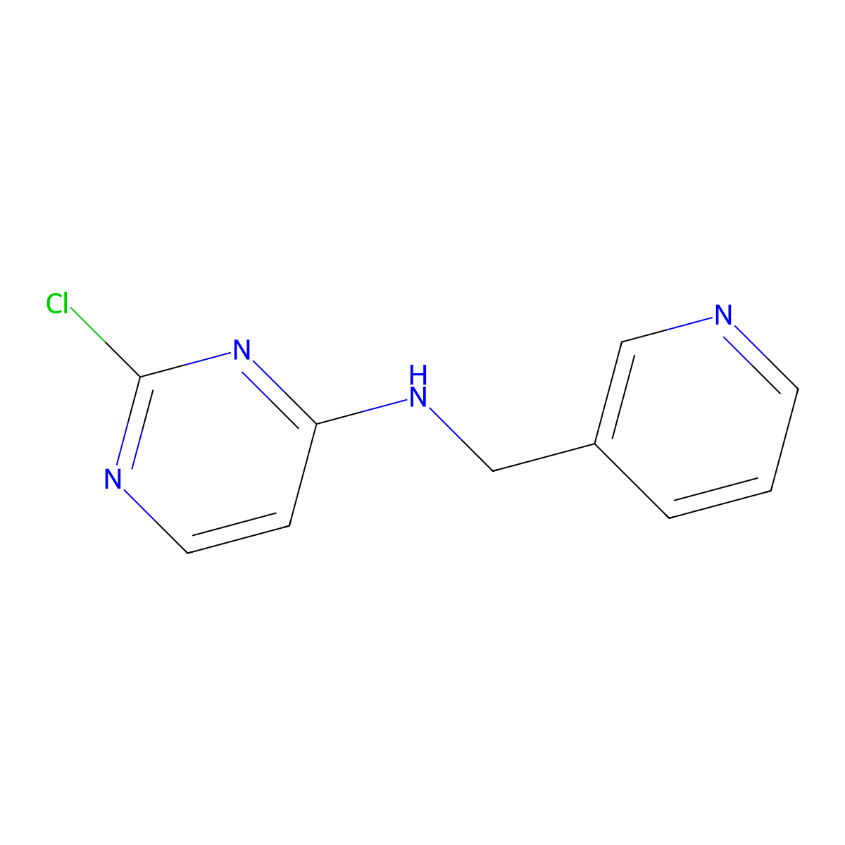 2-chloro-N-(pyridin-3-ylmethyl)pyrimidin-4-amine molecular structure, CAS 1247084-80-5