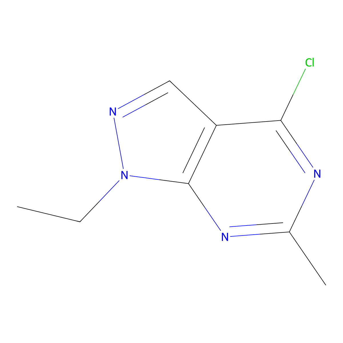 4-Chloro-1-ethyl-6-methyl-1H-pyrazolo[3,4-D]pyrimidine molecular structure, CAS 1247086-85-6