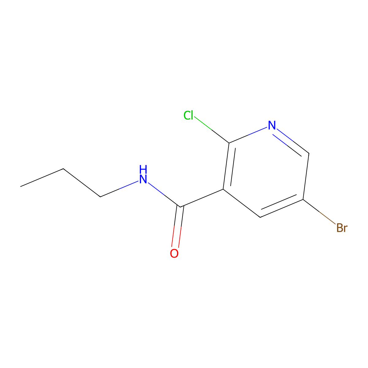 5-bromo-2-chloro-N-propylpyridine-3-carboxamide molecular structure, CAS 1247088-79-4