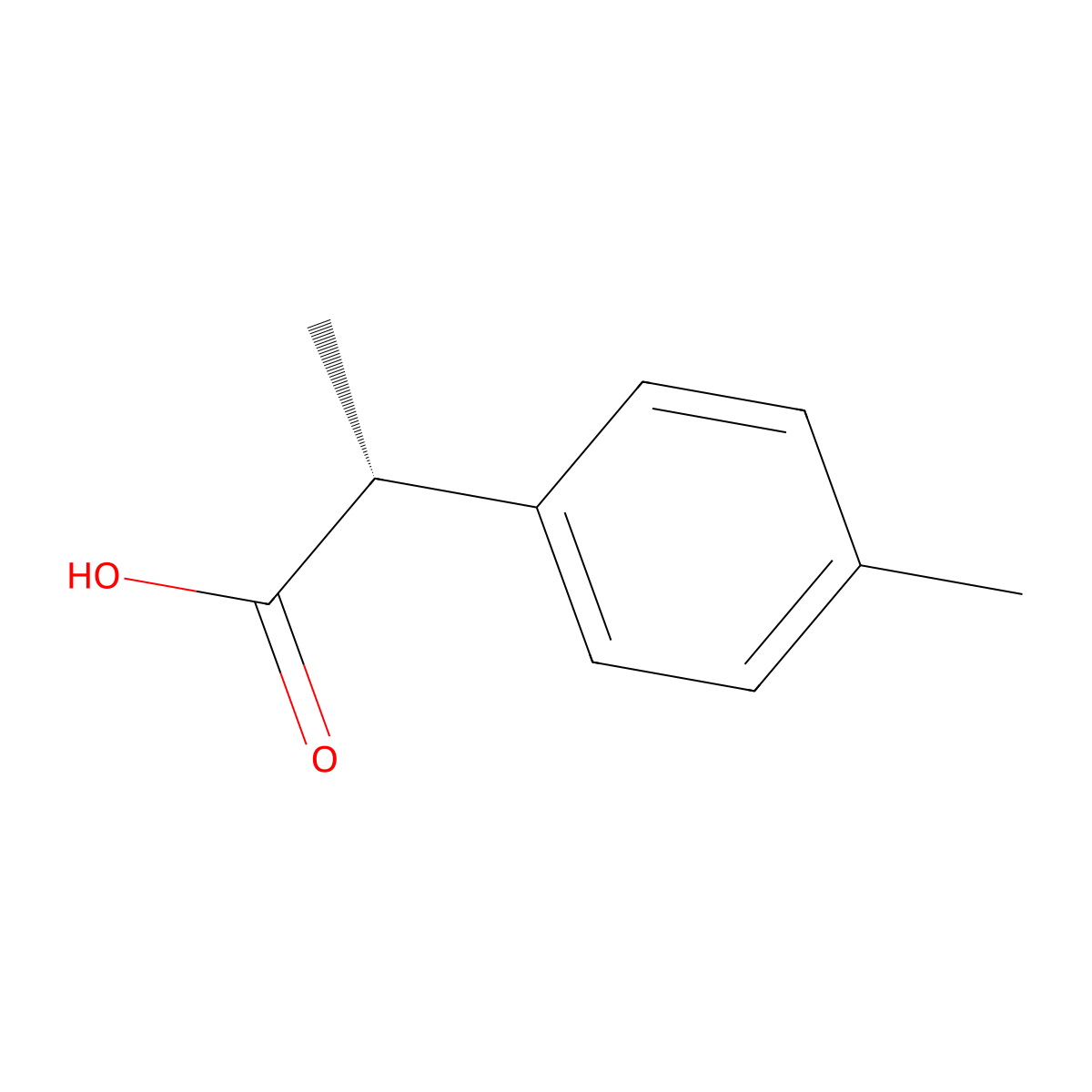2-(4-Methylphenyl)propionic acid, (R)- molecular structure, CAS 124709-71-3