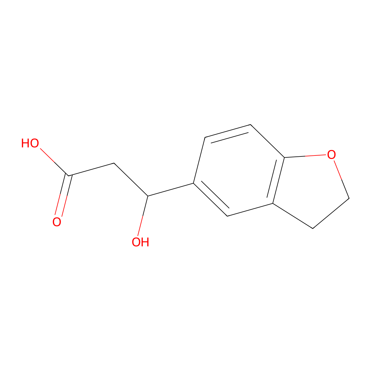 3-(2,3-Dihydrobenzofuran-5-yl)-3-hydroxypropanoic acid molecular structure, CAS 1247091-47-9