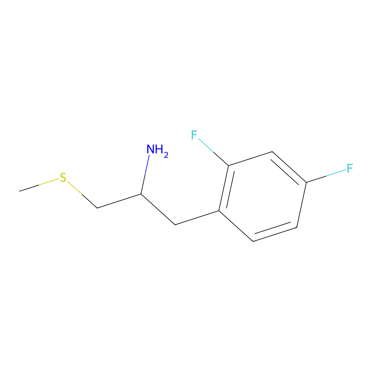 1-(2,4-Difluorophenyl)-3-(methylsulfanyl)propan-2-amine molecular structure, CAS 1247091-85-5