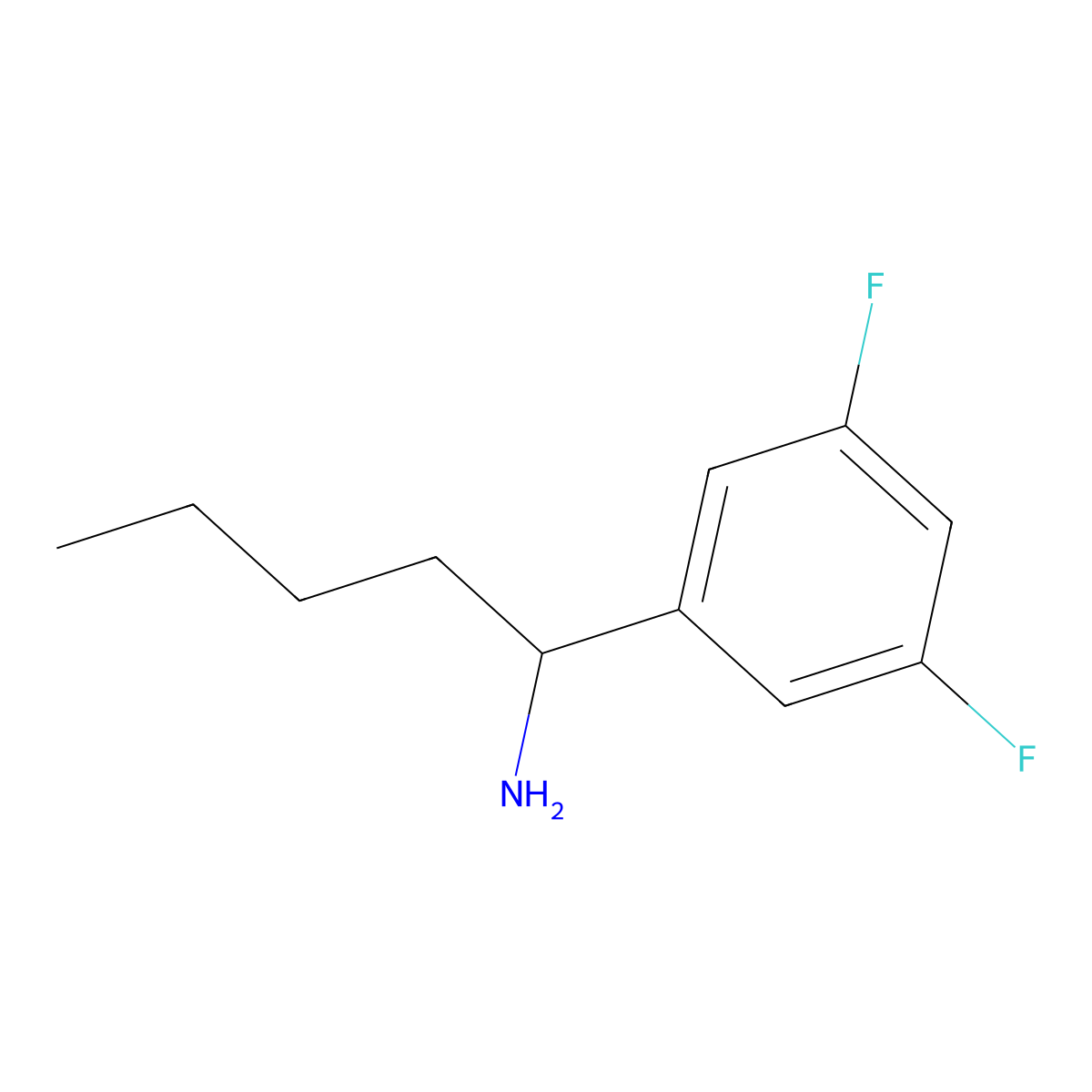 1-(3,5-Difluorophenyl)pentan-1-amine molecular structure, CAS 1247092-77-8
